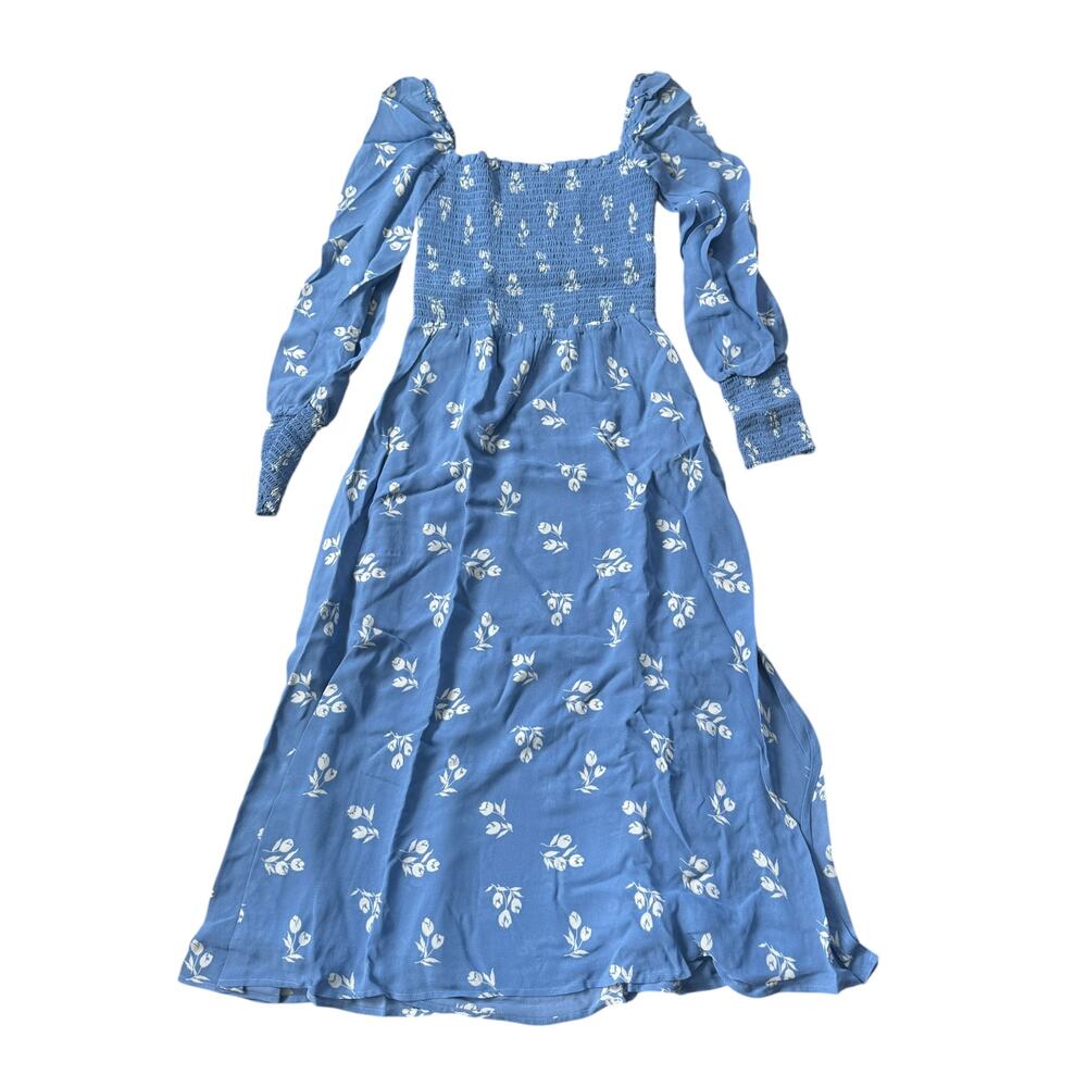 Reformation Rowan Dress Blue Floral Midi